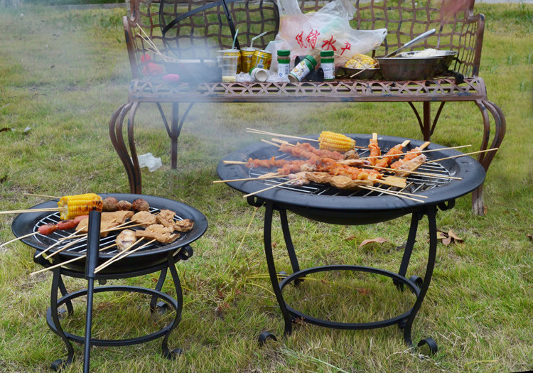 铁艺烧烤架火炉架冬天室内室外取暖炉户外火盆架木炭烤火盆烧银架热销